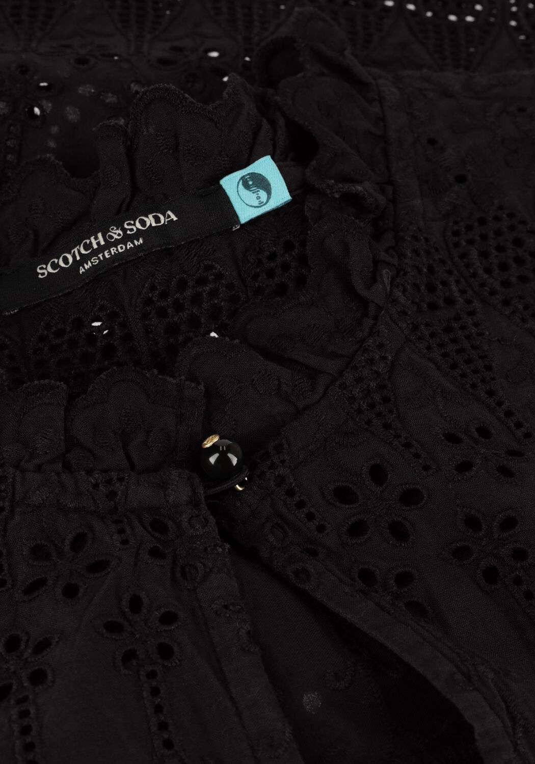 Schwarze SCOTCH & SODA Top BRODERIE ANGLAISE TOP - large