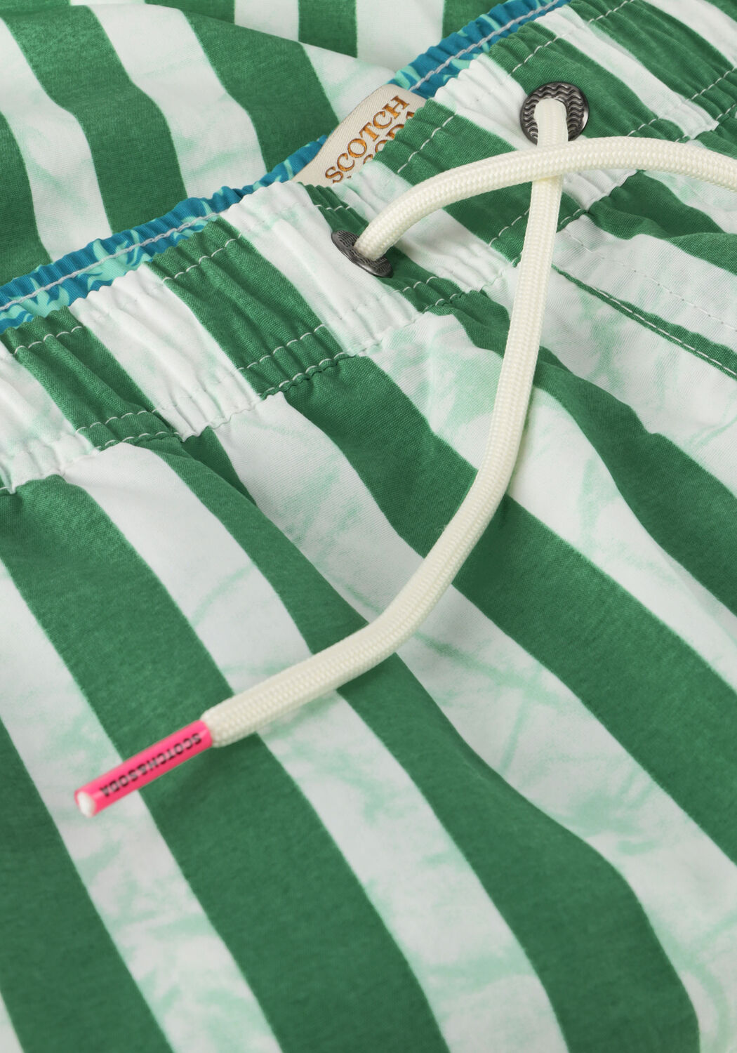 Gr&uuml;ne SCOTCH & SODA Badehosen MID LENGTH - BATIK STRIPE PRINTED SWIMSHORT - large