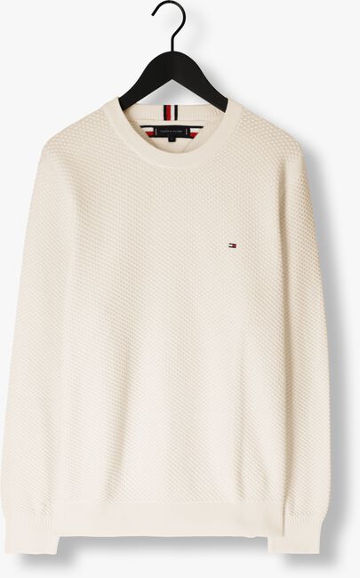 Beige TOMMY HILFIGER Pullover OVAL STRUCTURE CREW NECK - large