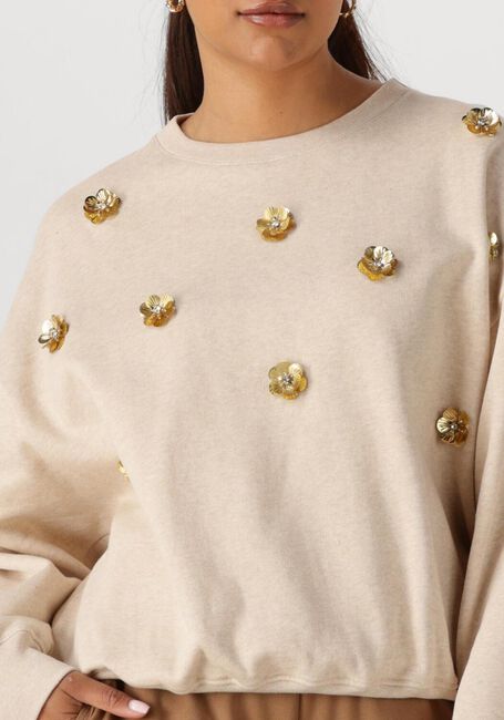 Beige NUKUS Pullover BEATRIZ PULLOVER FLOWER - large