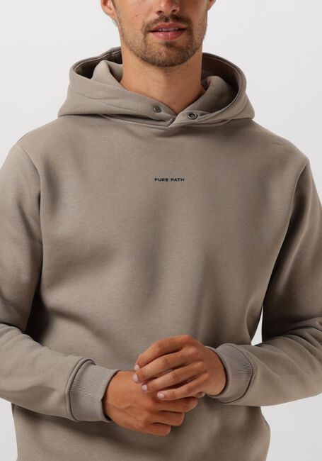 Taupe PURE PATH Pullover & Cardigans LOOSE FIT SWEATERS HOODIE303 - large