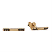 Goldfarbene ATLITW STUDIO Ohrringe BLISS EARRINGS BAR BLACK ONYX - medium