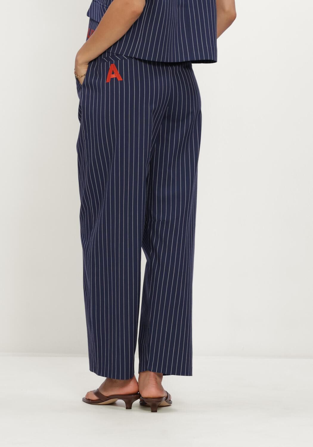 Dunkelblau ALIX THE LABEL Barrel jeans LADIES WOVEN STRIPED BARREL PANTS - large