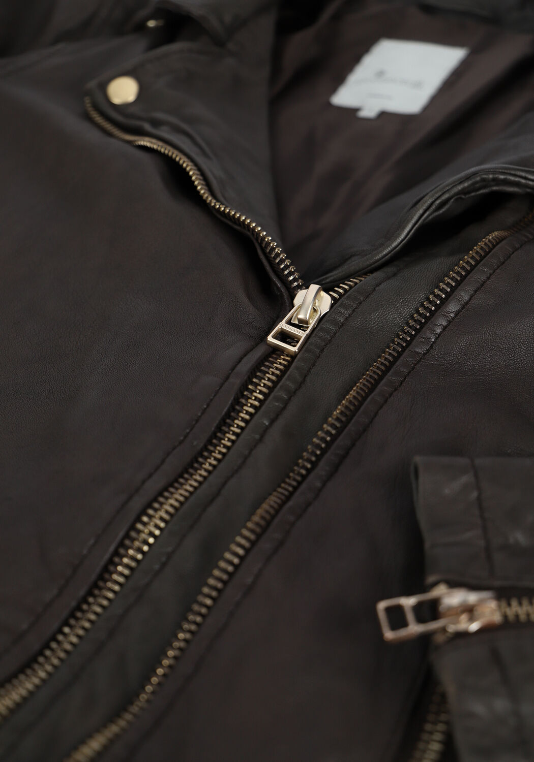 Braune GOOSECRAFT Lederjack GC BIKER513 - large