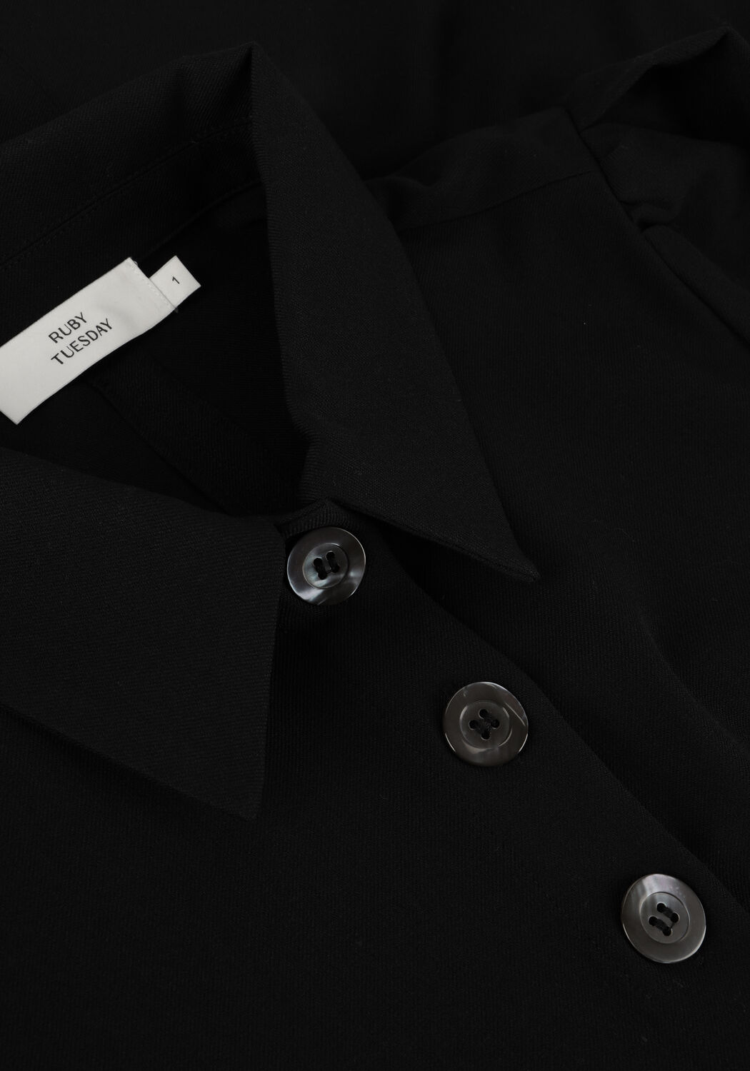 Schwarze RUBY TUESDAY Minikleid ROZZYN COLLAR DRESS WITH PLACKET AND SLEEVE DETAIL - large