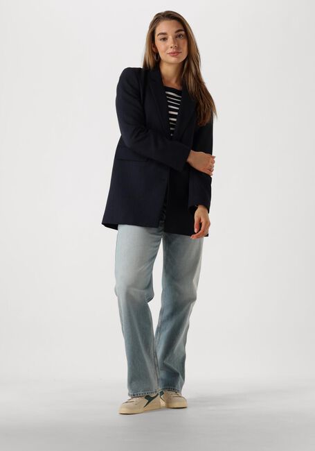 Blaue TOMMY HILFIGER Top SLIM 5X2 RIB O-NK LS - large