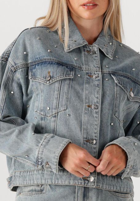 Blaue ALIX THE LABEL Jeansjacke LADIES WOVEN EMBELLISHED DENIM JACKET - large