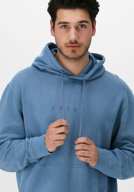 Blaue EDWIN Sweatshirt KATAKANA NATURAL HOODIE SWEAT - large