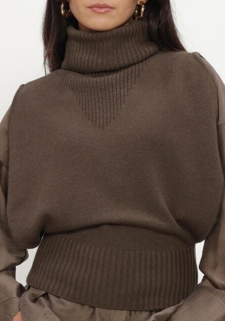 Braune ROUGE EDIT Rollkragenpullover ROUCLEO ROLL NECK KNIT VEST/PF - large