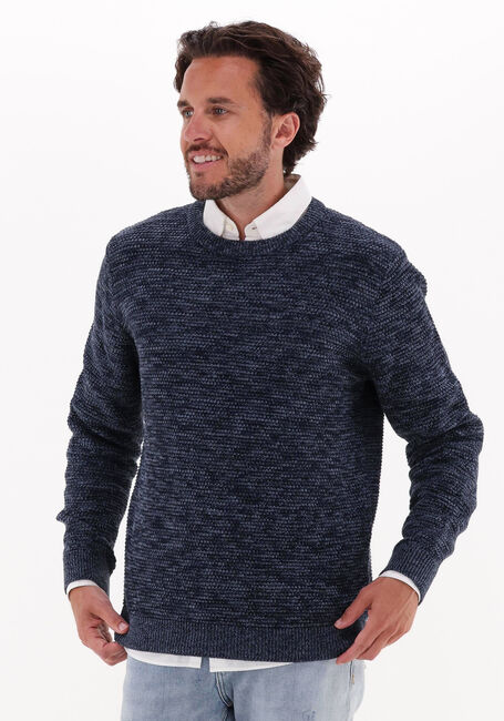 Blaue SELECTED HOMME Pullover VINCE LS KNIT BUBBLE CREW NECK NAW - large