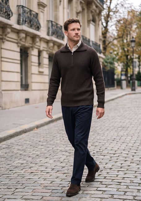 Braune PROFUOMO Pullover HEAVY WOOL - large