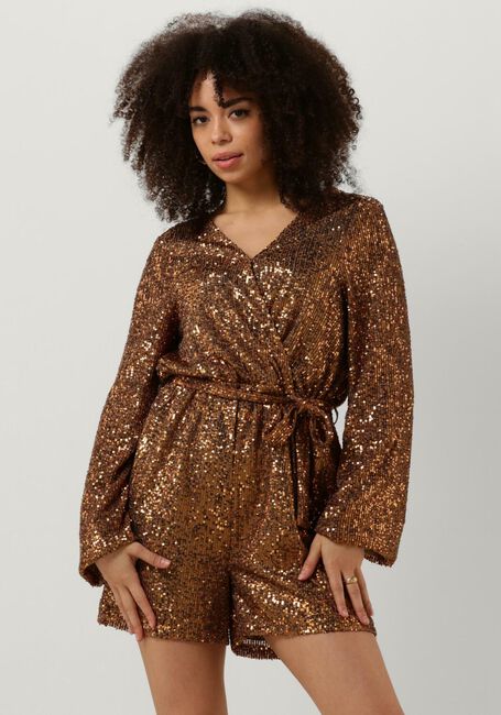 Bronzefarbene NOTRE-V Jumpsuit NV-BIBI PLAYSUIT GLITTER - large