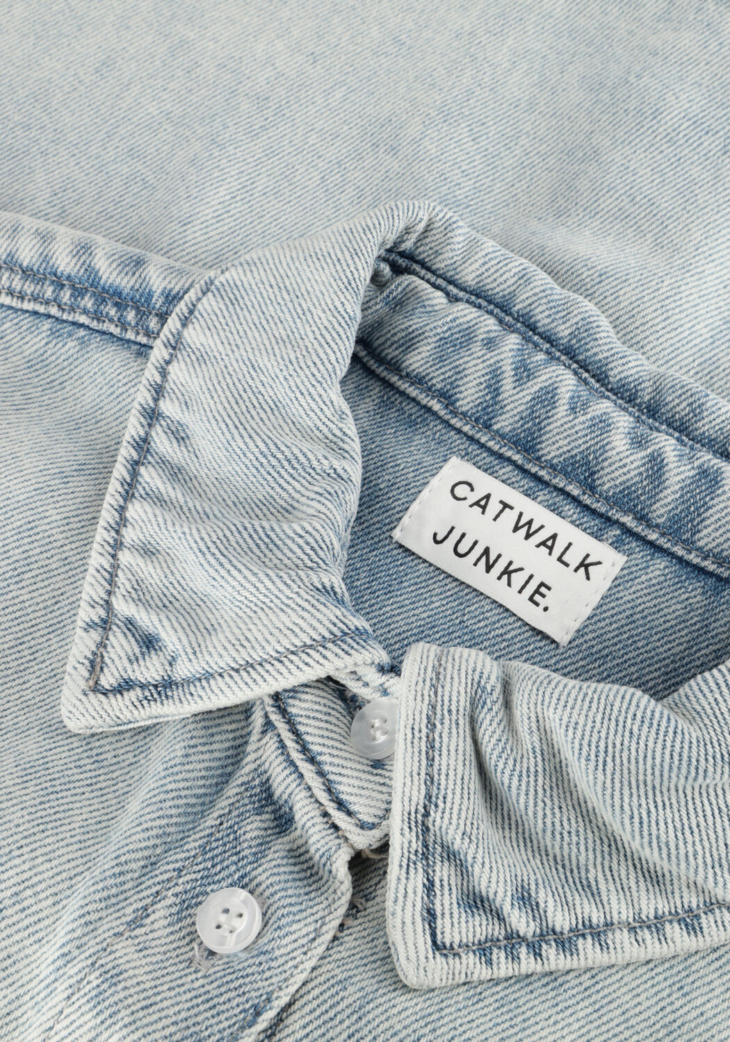 Blaue CATWALK JUNKIE Blusen SHORT SLEEVE DENIM BLOUSE - large