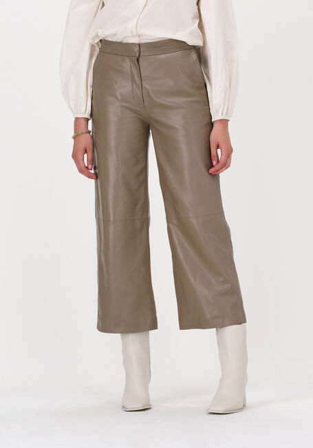 Taupe JUST FEMALE Hose ROXY LEATHER TROUSERS - large