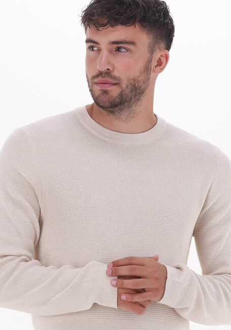 Beige SELECTED HOMME Pullover ROCKS LS KNIT CREW NECK W NAW - large