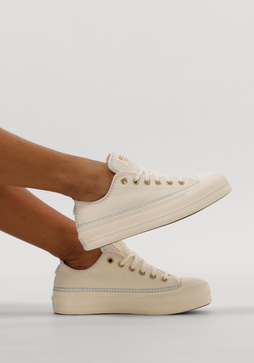 Wei&szlig;e CONVERSE Sneaker Low CHUCK TAYLOR ALL STAR LIFT PLATFORM CRAFTED STITCHING - large