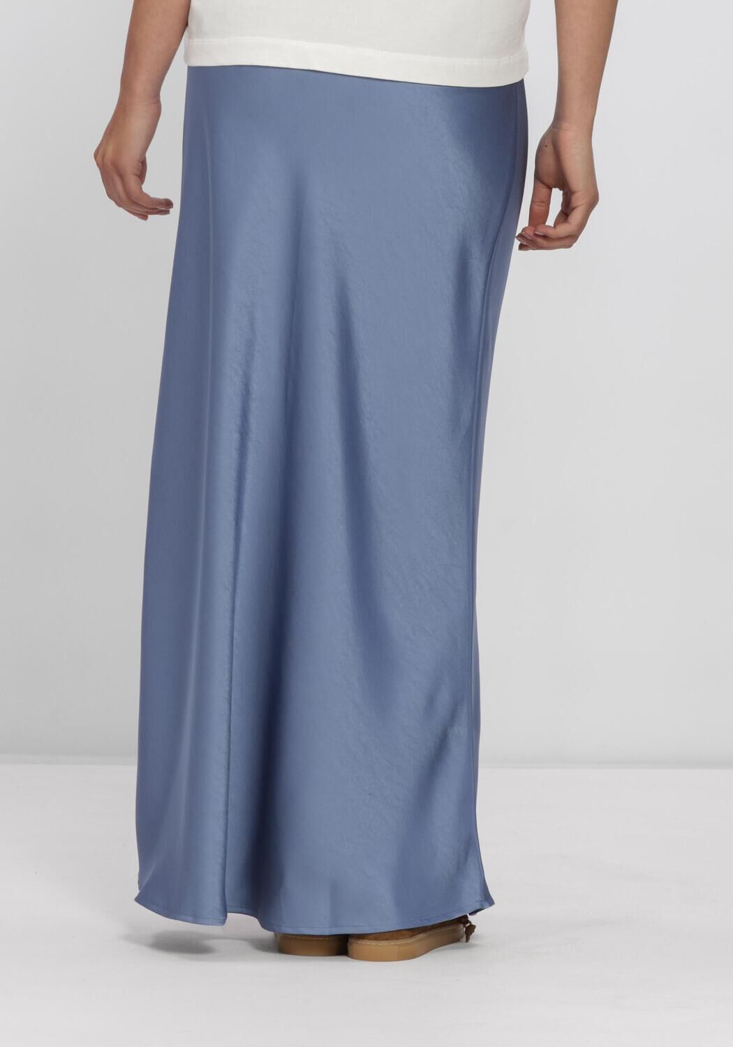 Blaue NEO NOIR Maxirock VICKY HEAVY SATEEN SKIRT - large