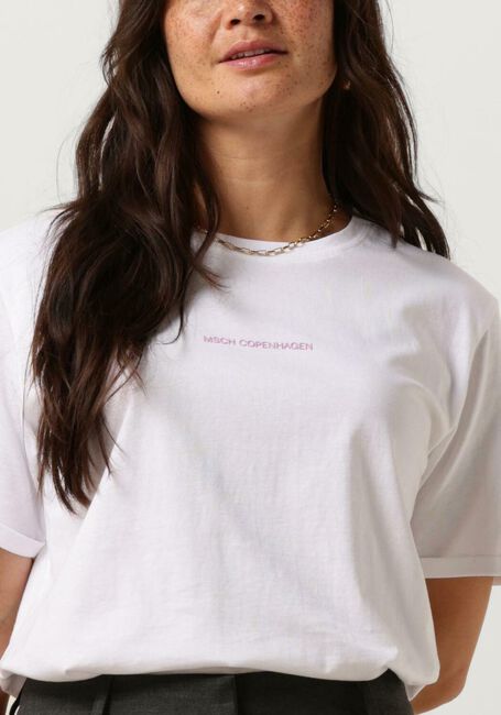 Weiße MSCH COPENHAGEN T-shirt MSCHTERINA ORGANIC SMALL LOGO TEE - large