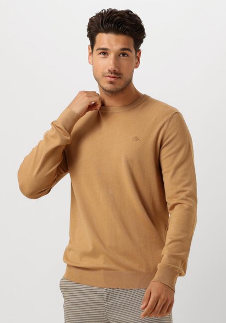 Camelfarbene SCOTCH & SODA Pullover VISCOSE PULLOVER CREWNECK - large