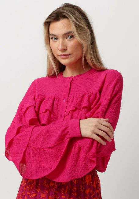 Rosane ALIX THE LABEL Blusen LADIES WOVEN STRUCTURED CHIFFON RUFFLE BLOUSE - large