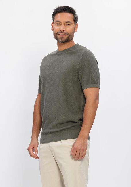 Gr&uuml;ne PROFUOMO T-shirt T-SHIRT CREW NECK COTTON LINEN - large
