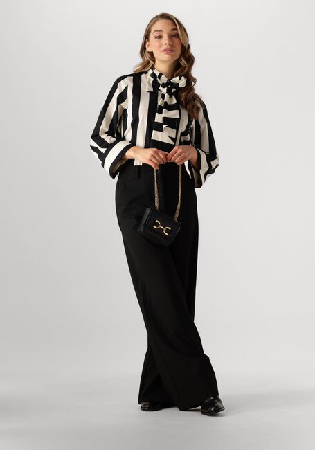 Schwarze SUMMUM Blusen BLOUSE BOW STRIPE PRINTED - large