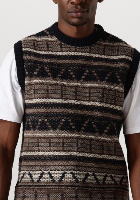 Dunkelblau FORÉT Spencer CONE JACQUARD VEST - large