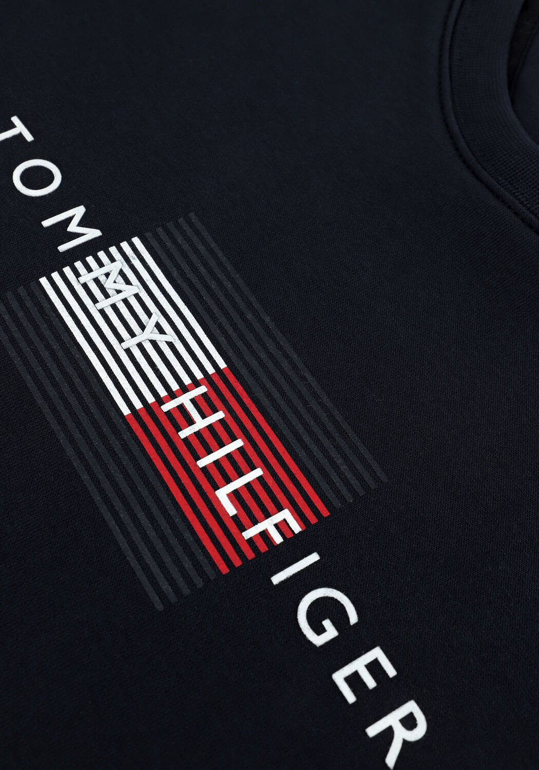 Dunkelblau TOMMY HILFIGER Sweatshirt LINES HILFIGER CREWNECK - large