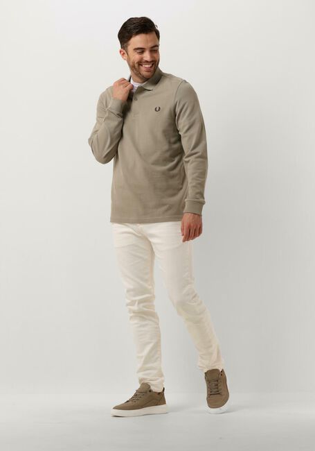 Olive FRED PERRY Polo-Shirt LONG SLEEVE PLAIN FRED PERRY SHIRT - large