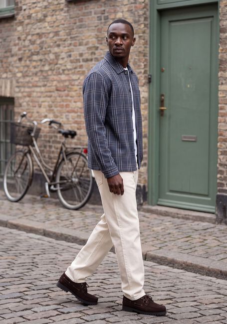 Blaue SELECTED MEN Casual-Oberhemd SLMRLXSVEND WT CHECK WOOL BLEND LIGHT OS - large