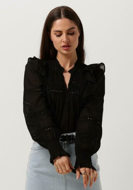 Schwarze NEO NOIR Blusen AURIKA S VOILE BLOUSE - large
