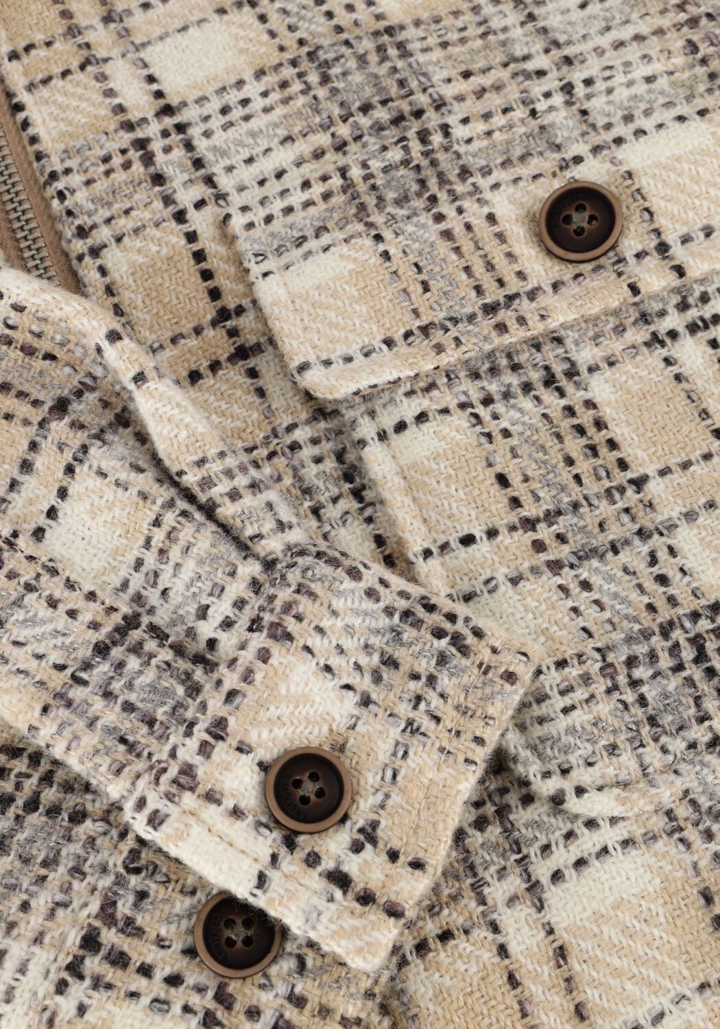 Beige ANERKJENDT Hemden AKHANKY CHECK TWILL OVERSHIRT - large