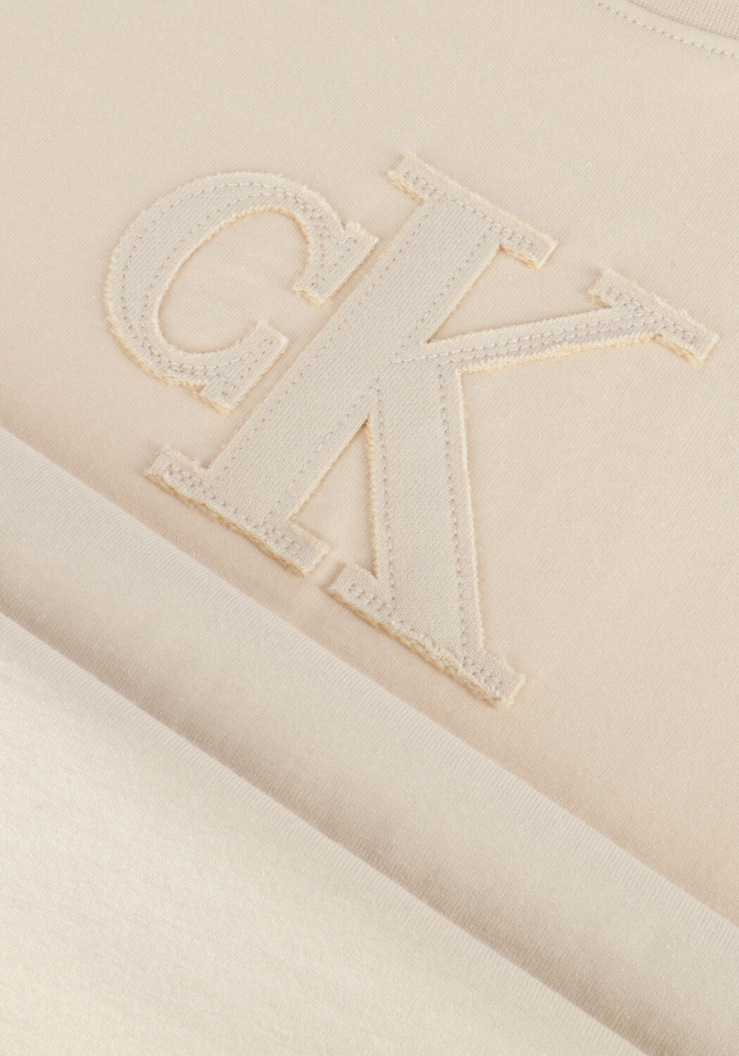 Beige CALVIN KLEIN T-shirt CK APPLIQUE REGULAR TEE - large