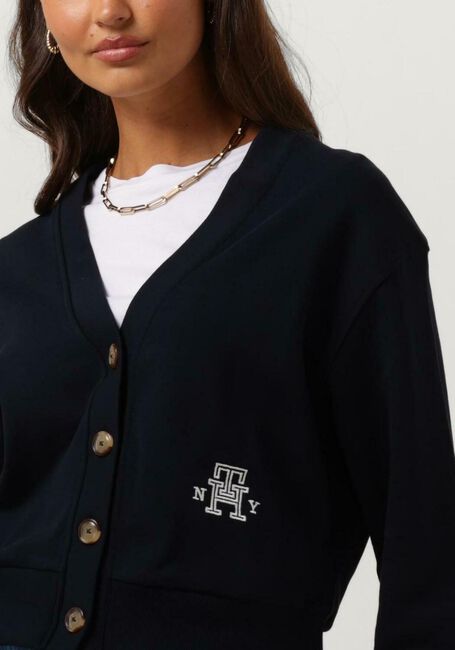 Blaue TOMMY HILFIGER Strickjacke REG VARSITY IMD NY CARDIGAN - large