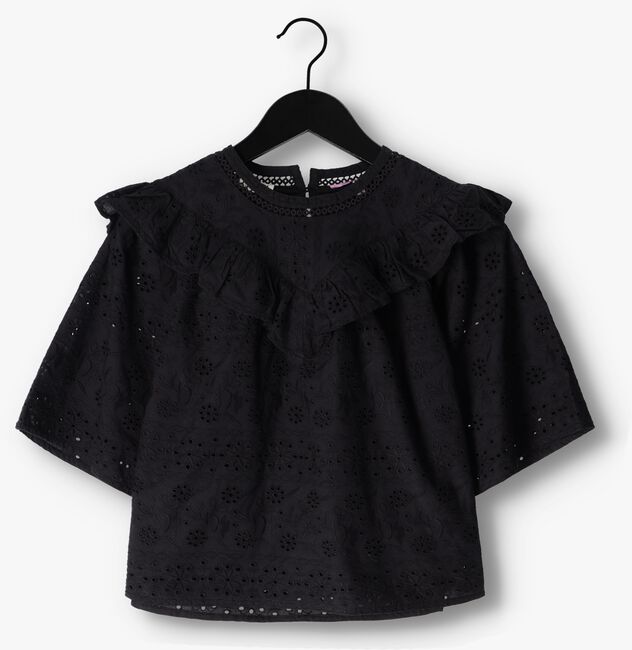 Schwarze SCOTCH & SODA Top VOLUMINOUS BRODERIE ANGLAISE TOP - large