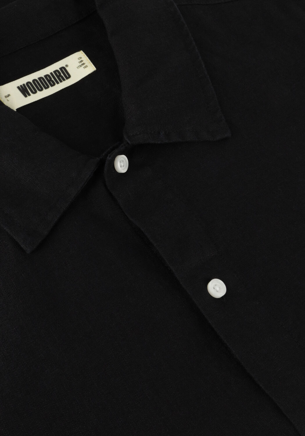 Schwarze WOODBIRD Casual-Oberhemd WBBANKS LINEN SHIRT - large