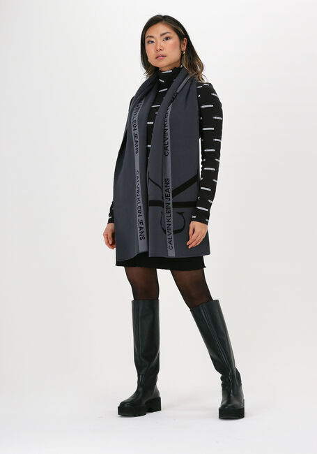 Graue CALVIN KLEIN Schal COTTON TAPE SCARF - large