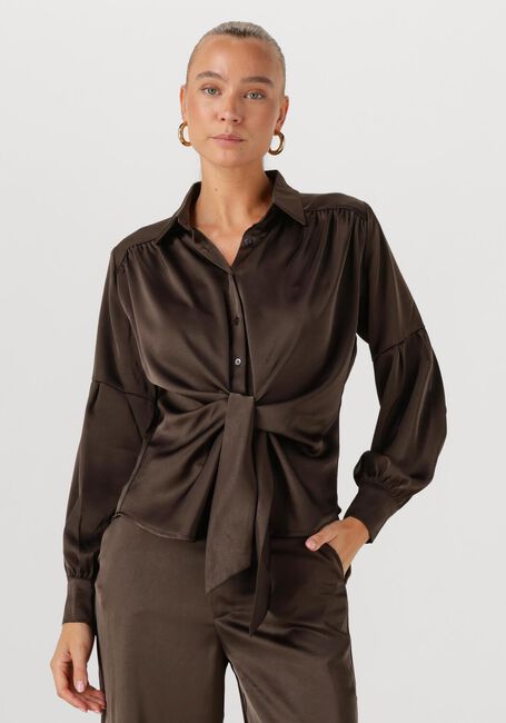 Braune NEO NOIR Blusen NAJA SATIN SHIRT - large