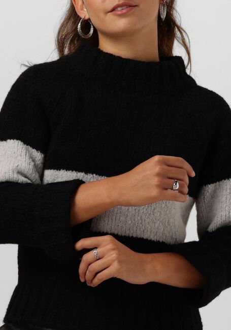 Schwarze PENN & INK Pullover 225 JUMPER STRIPE - large
