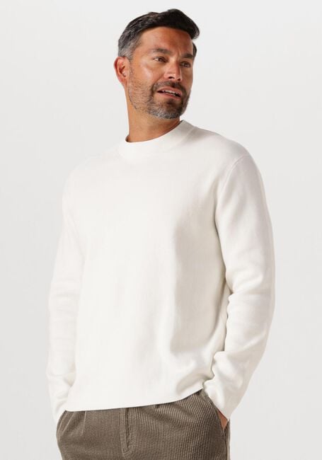 Ecru SELECTED MEN Pullover SLHMIKE LIGHT LS KNIT RELAXED MOCK NECK - large
