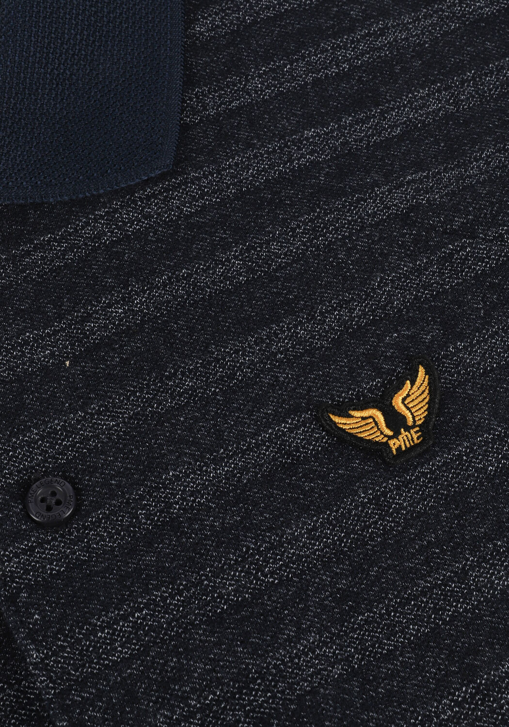 Dunkelblau PME LEGEND Polo-Shirt SHORT SLEEVE POLO JACQUARD PIQUE - large