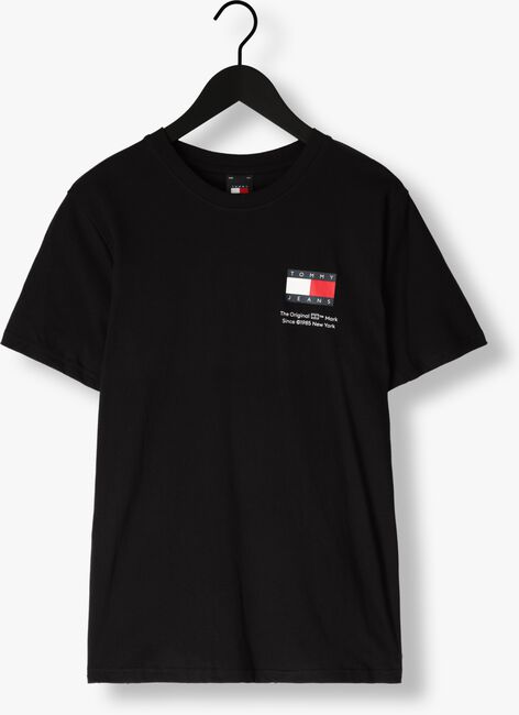 Schwarze TOMMY JEANS T-shirt TJM SLIM ESSENTIAL FLAG TEE - large