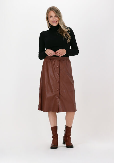 Cognacfarbene SUMMUM A-Linie SKIRT LAMBSLEATHER - large