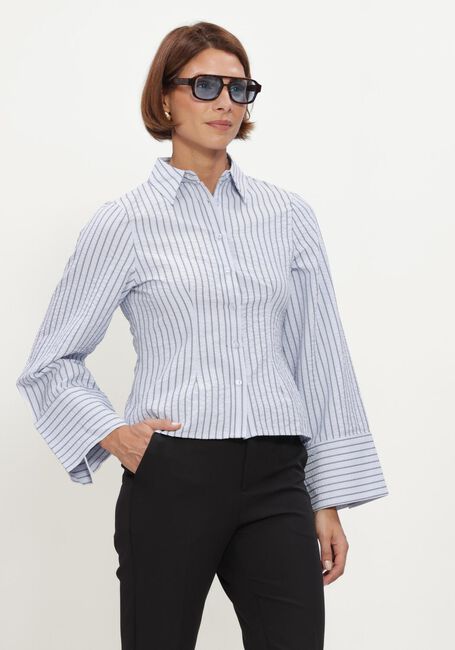 Hellblau NEO NOIR Blusen ROSA STRIPED CREPE SHIRT - large