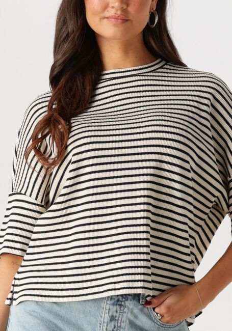 Blaue SUMMUM T-shirt BOXY TOP STRIPE WAFFLE - large