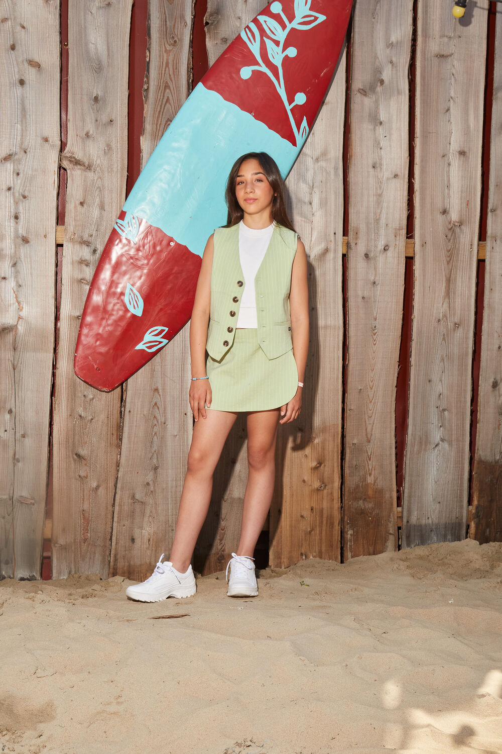 Nicht-gerade weiss INDIAN BLUE JEANS Top CROPPED SINGLET RIB ZIP - large