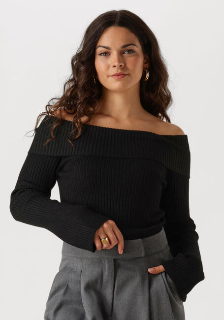 Schwarze ENVII Top ENTOPO O-S LS KNIT 5253 - large
