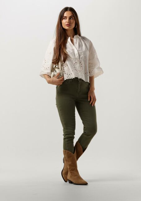 Weiße SCOTCH & SODA Bluse CROP SHIRT WITH BRODERIE ANGLAISE IN ORGANIC COTTON - large
