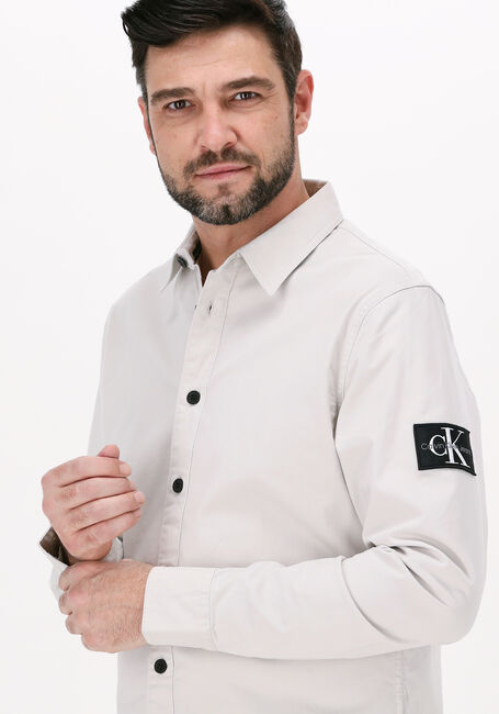 Sand CALVIN KLEIN Casual-Oberhemd MONOGRAM BADGE SHIRT - large