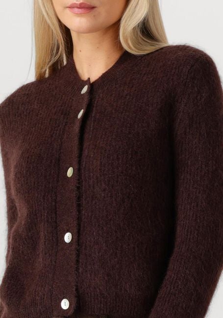 Braune SECOND FEMALE Strickjacke ANDREA KNIT RIB LS CARDIGAN - large